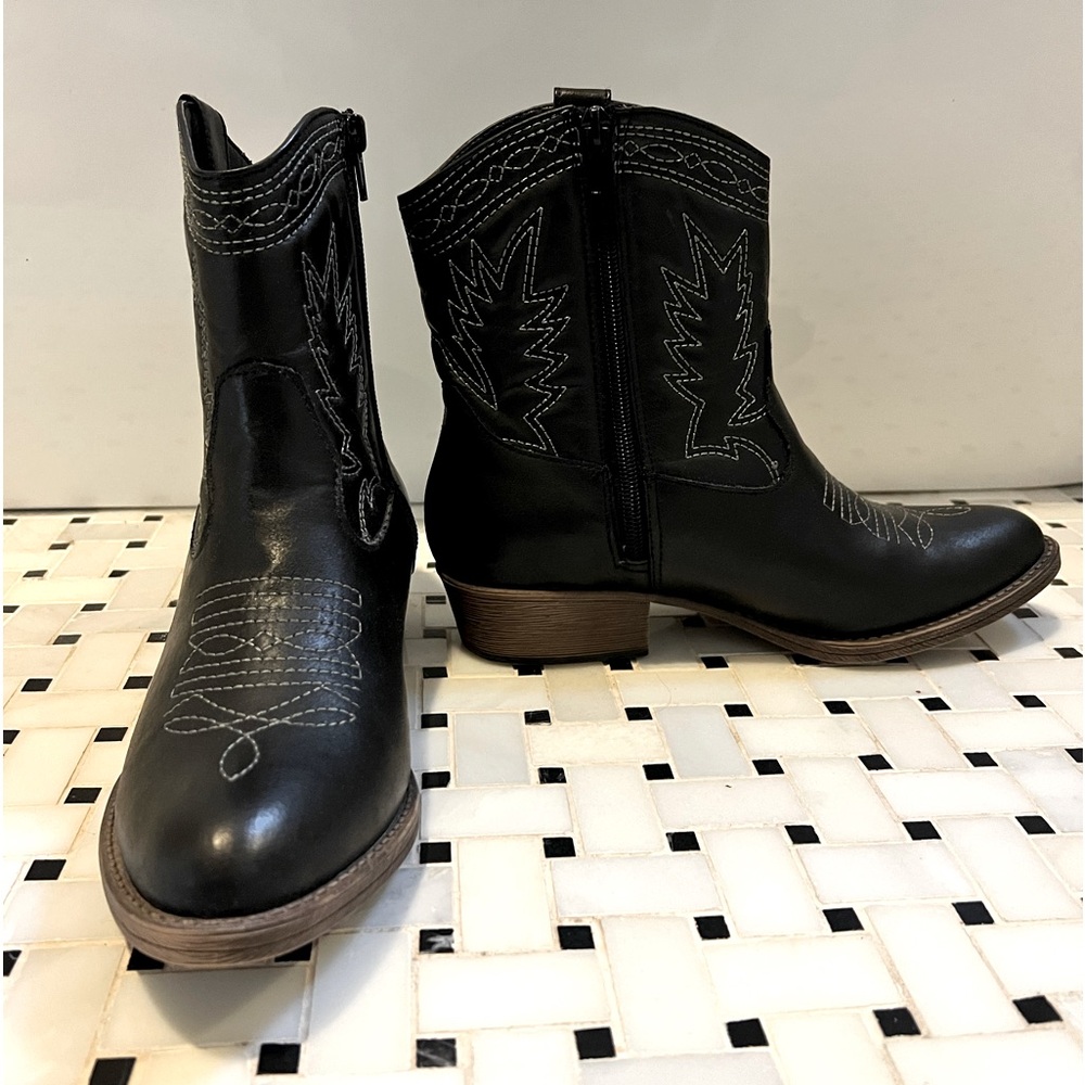 Coconut by Matisse Faux Leather Black Cowboy Boots for Women